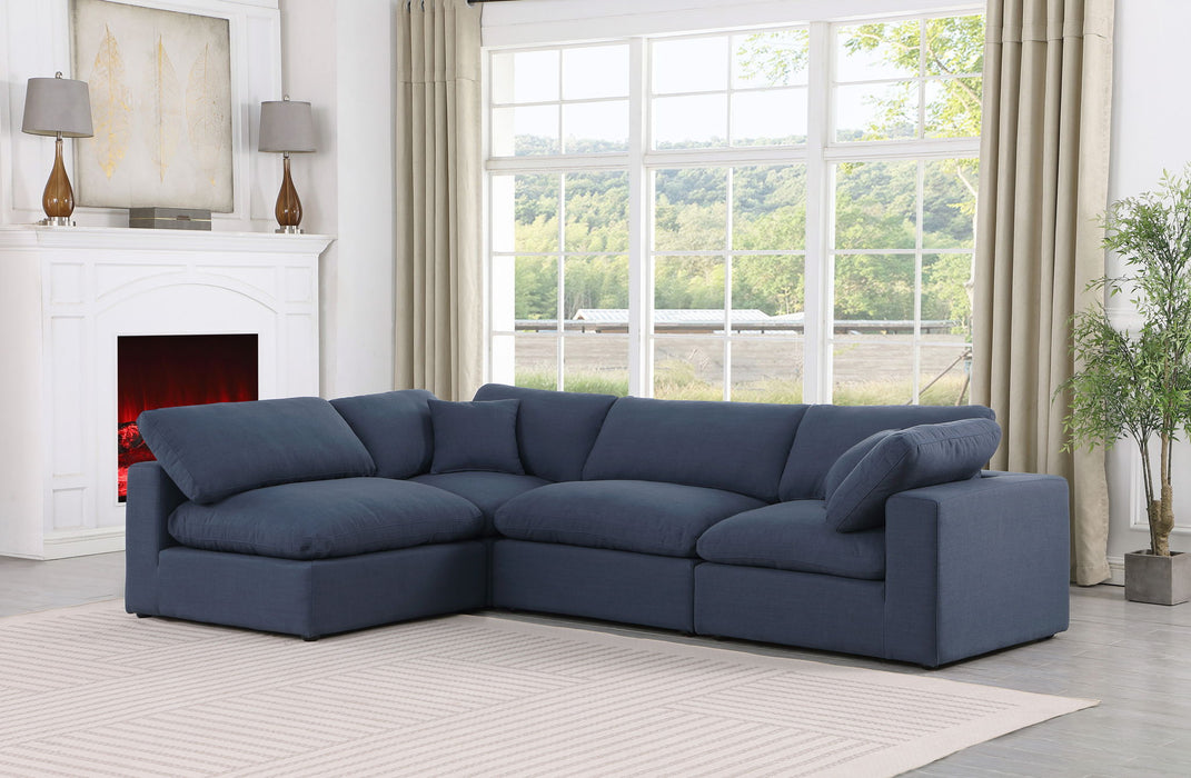 Comfy - 4 Piece Linen Fabric Modular Armless Sectional