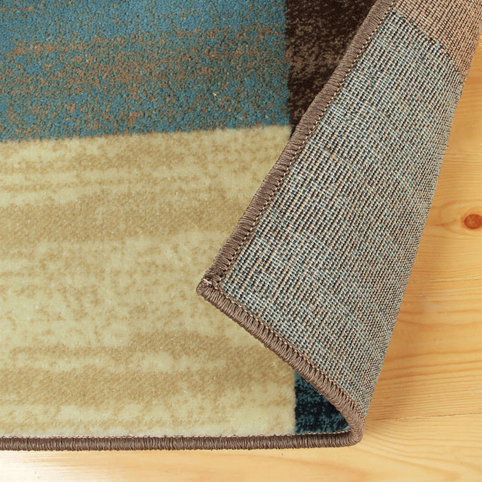 9' x 12' Geometric Power Loom Stain Resistant Area Rug - Majolica Blue