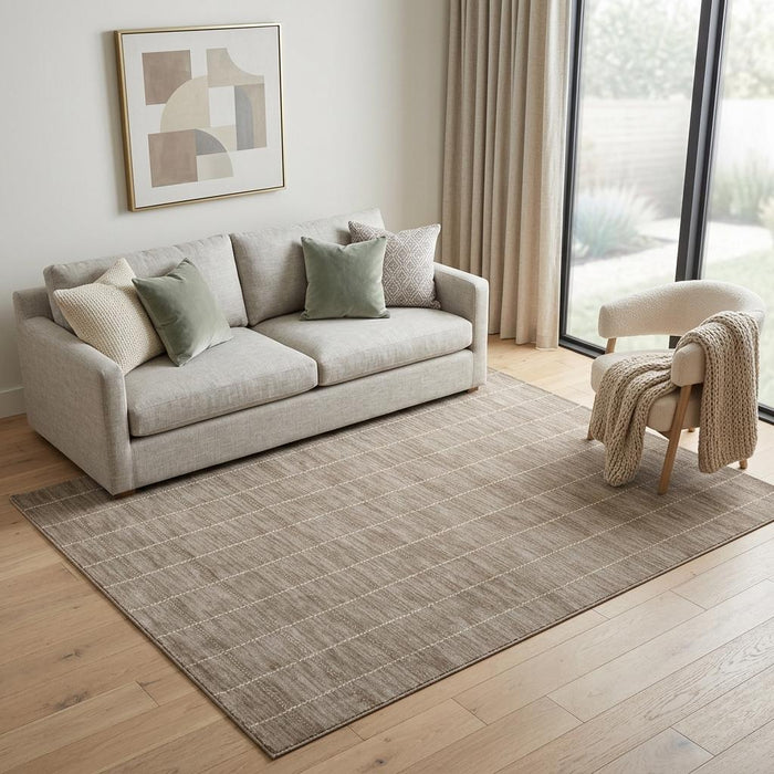 5' X 7' Geometric Area Rug (556251) - Ivory / Brown