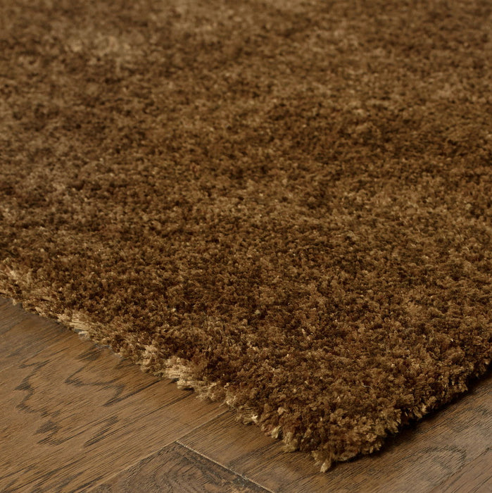 6' x 9' Shag Tufted Handmade Stain Resistant Area Rug - Brown