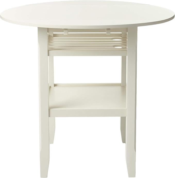 Wood Rounded Drop Leaf Bar Table - Cream
