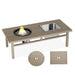 Giga 3-in-1 outdoor propane fire pit table with beige finish, 50,000 BTU, built-in ice bucket and spacious tabletop.