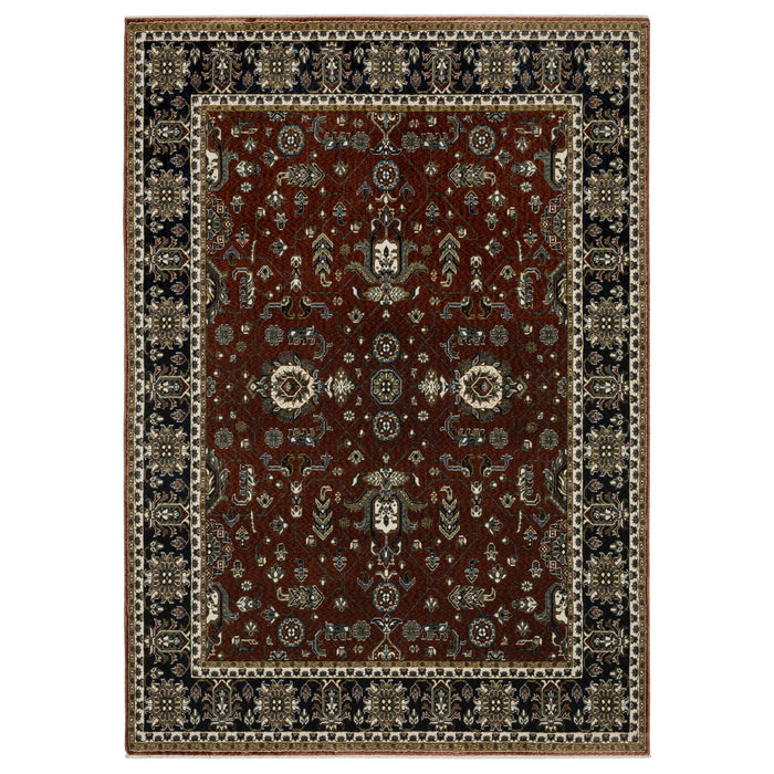 8' X 11' Traditional Oriental Area Rug With Fringe - Red