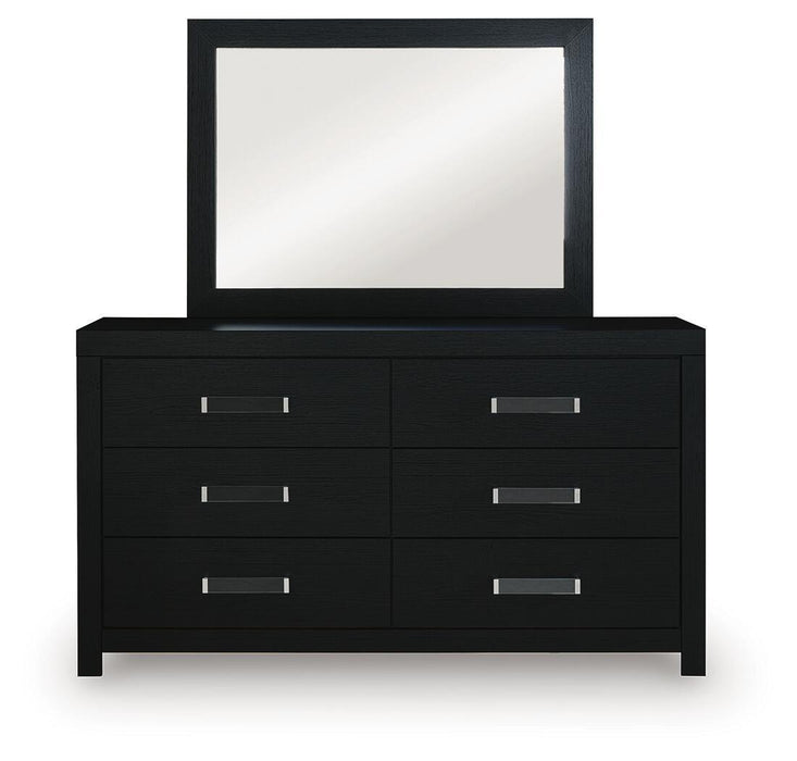 Signature Design by Ashley Maeling six drawer dresser with sleek wood finish and modern handles, ideal for bedroom storage.