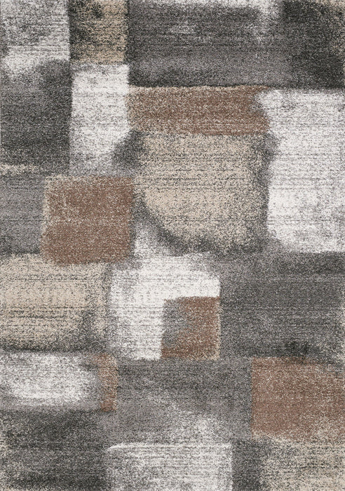 8' X 11' Abstract Area Rug (660307) - Gray / Brown / Ivory