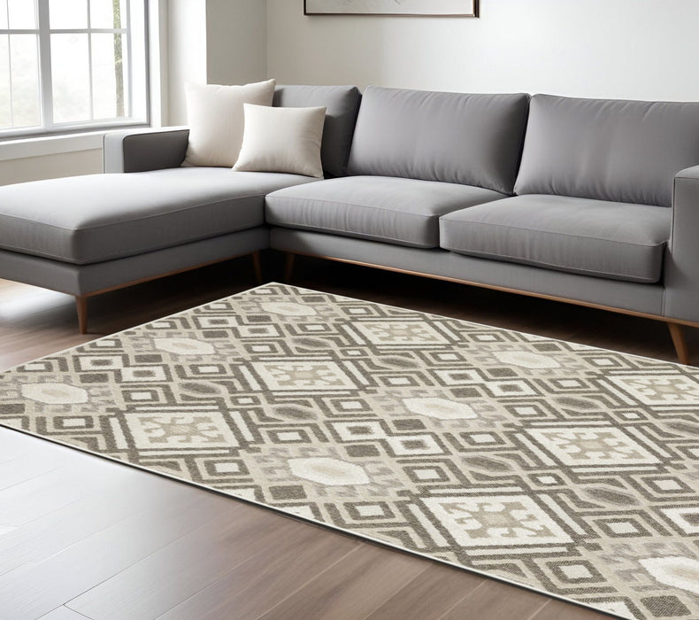 10' X 13' Tribal Area Rug - Brown And Beige