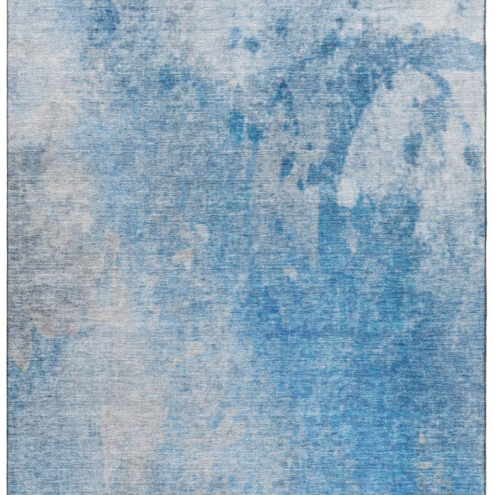 10' X 14' Abstract Washable Area Rug With UV Protection (649390) - Blue / Gray
