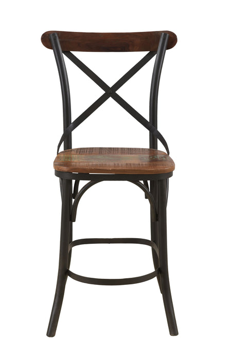 Metal Bar Height Bar Chair - Brown And Black