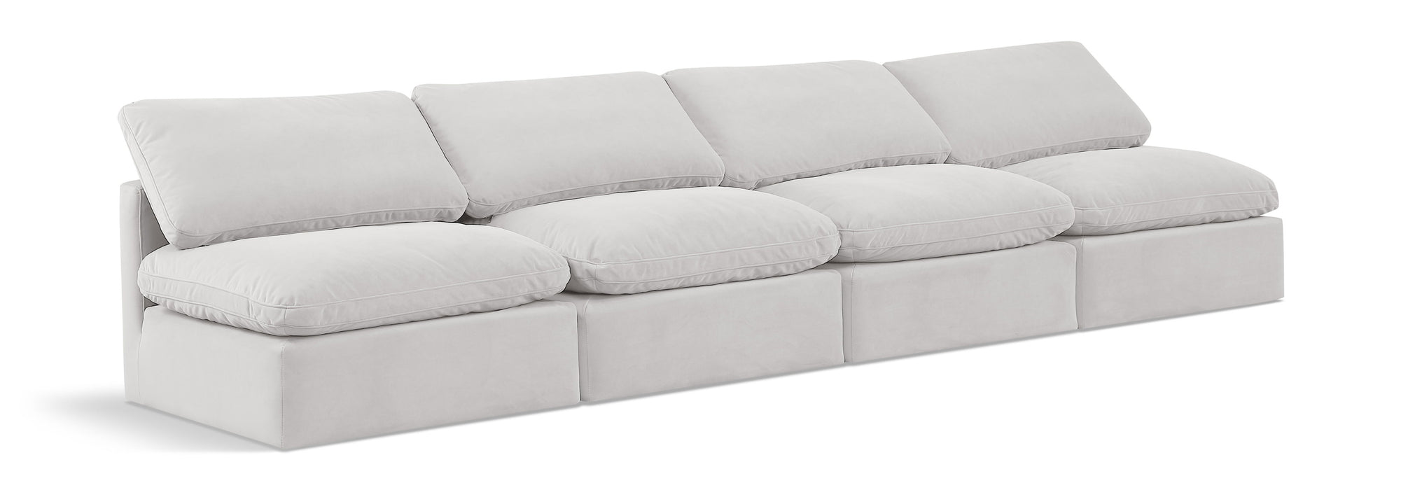 Indulge - Velvet 4 Seat Modular Armless Sofa