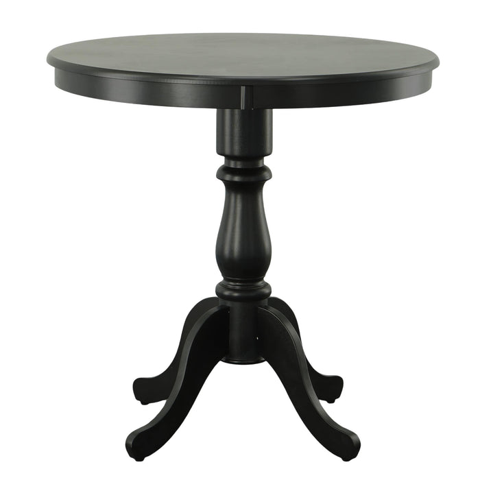 Solid Wood Rounded Bar Table - Black