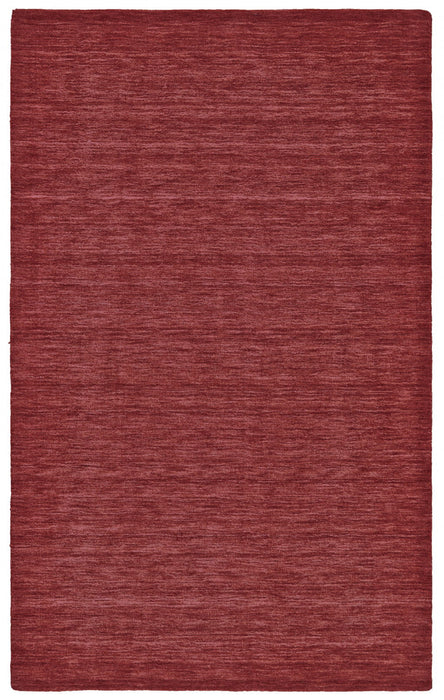 8' x 11' Wool Hand Woven Area Rug - Red