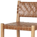 Brown leather and wood counter height bar chair with low back, perfect for modern kitchen or bar area.