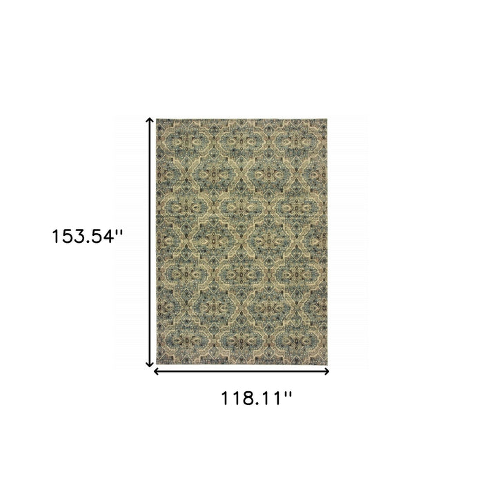 10' x 13' Geometric Area Rug - Ivory And Blue