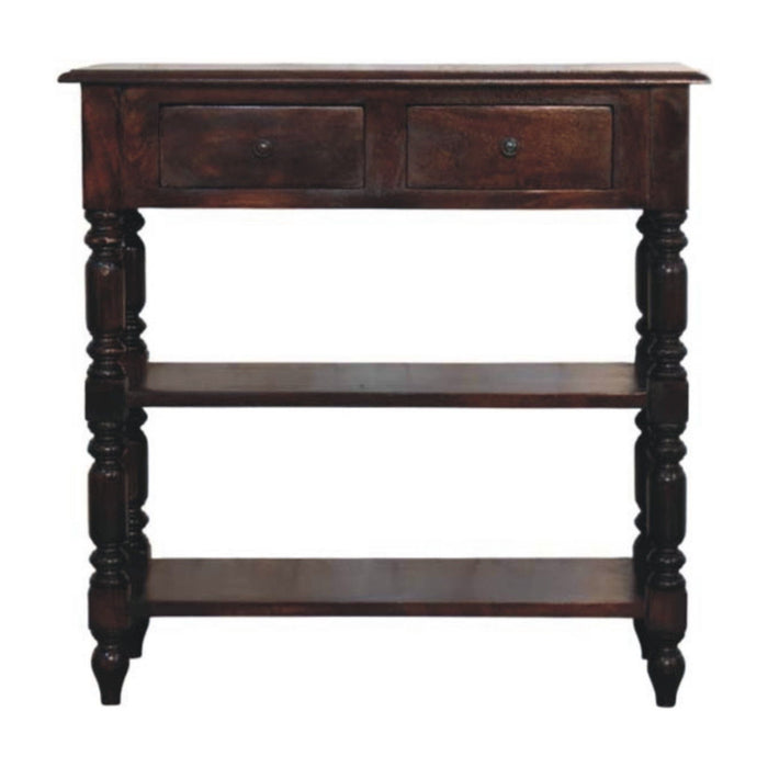 Solid Wood Wood End Table With Drawer Shelf (719327) - Brown