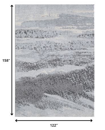 10' x 13' Abstract Mist Modern Area Rug - Blue Gray