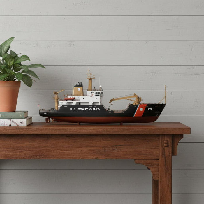 Hand Painted Model Boat (624438) - Black / White