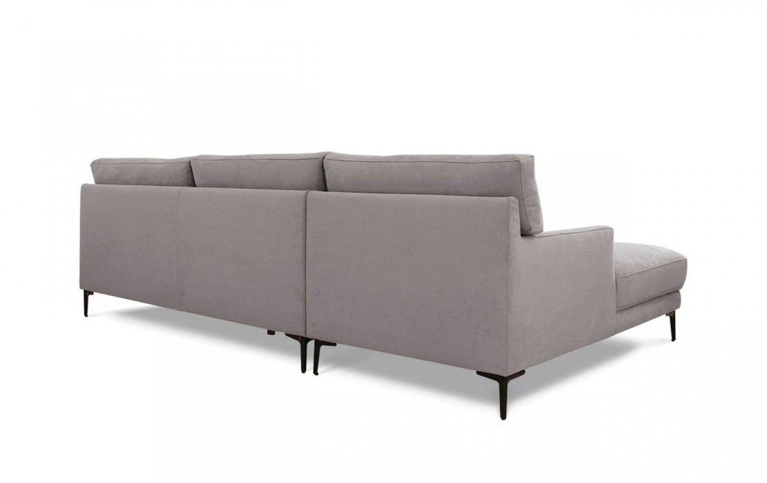 Stationary L Shaped Two Piece Sofa Chaise - Gray