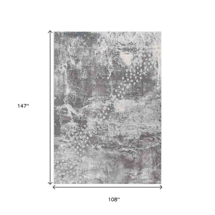 9' X 12' Abstract Area Rug - Gray And Blue