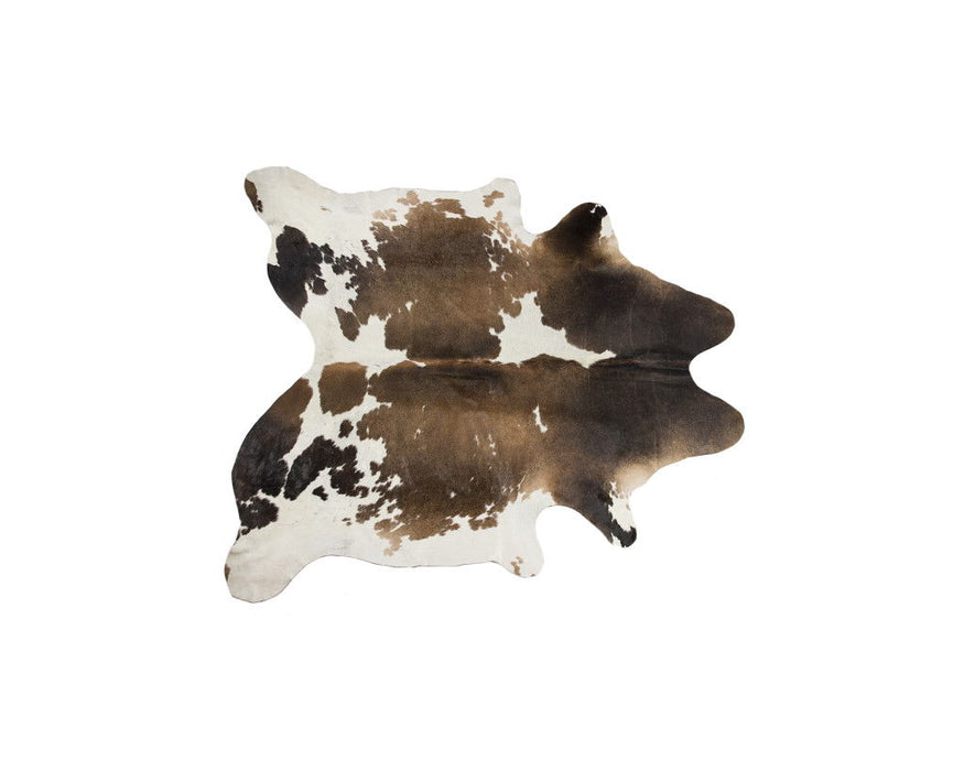 5' x 7' Cowhide Hand Knotted Area Rug - Dark Brown And White