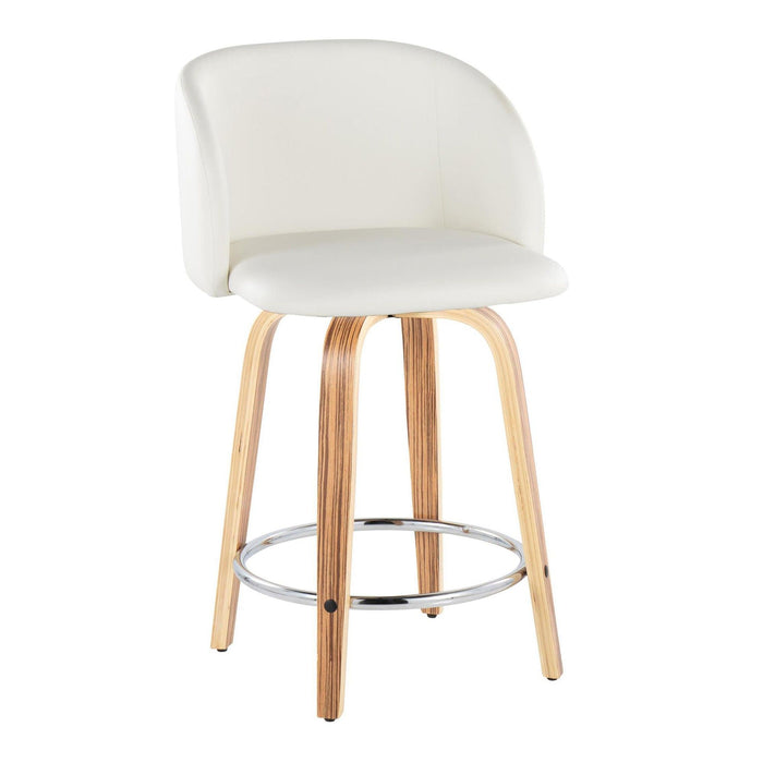 Fran - 34" Fixed-Height Counter Stool (Set of 2) - Zebra Wood