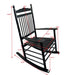 Giga wooden balcony porch adult rocking chair with curved armrests and slatted back for outdoor relaxation.