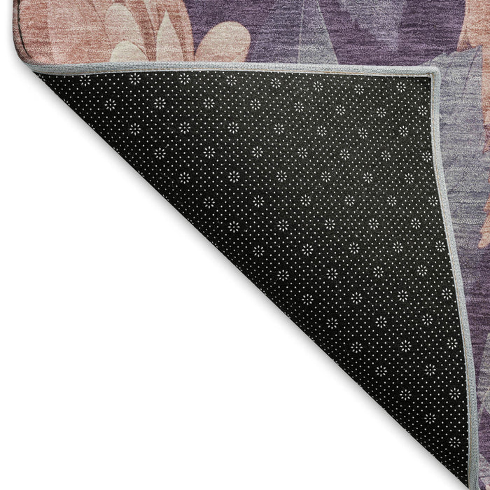 10' X 14' Floral Washable Area Rug With UV Protection (694466) - Salmon / Gray / Ivory