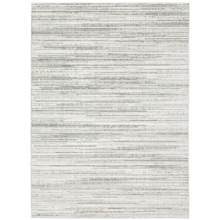 8' x 11' Abstract Power Loom Stain Resistant Area Rug - White And Gray