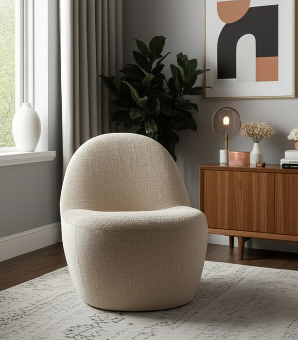 Chenille Slipper Chair - Beige
