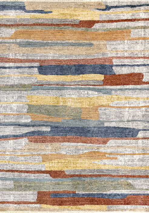 8' X 10' Abstract Area Rug (660332) - Gray / Blue / Yellow