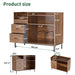 Giga eco-friendly vinyl record player stand with flip-top storage, dustproof drawers, dual outlets, and modern sideboard design.
