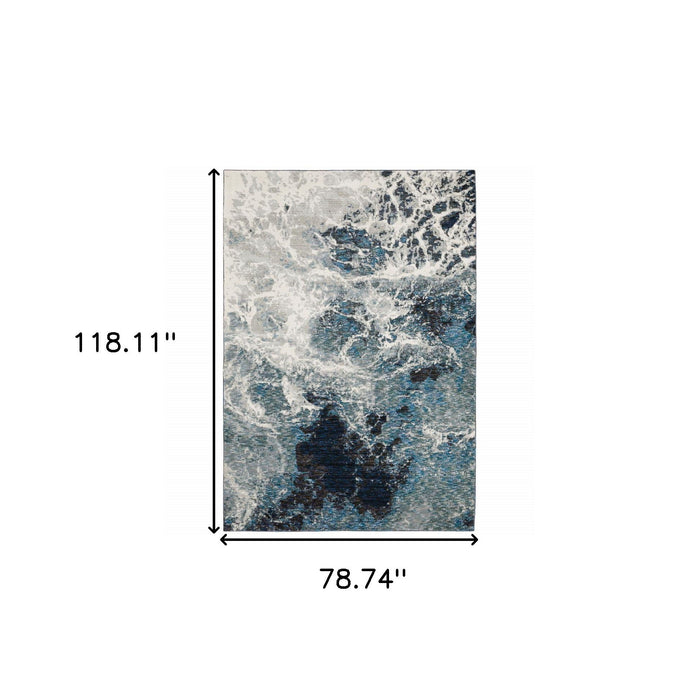 7' x 10' Abstract Power Loom Area Rug - Gray