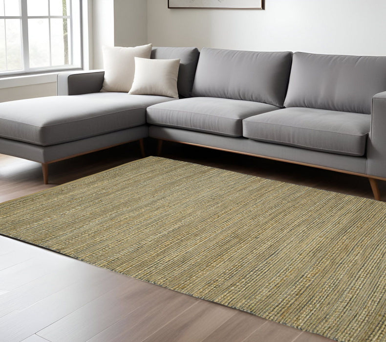 8' X 10' Jute Striped Flatweave Handmade Area Rug - Dark Gray