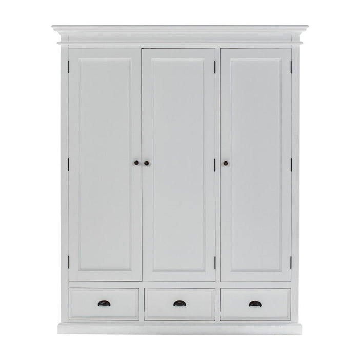 Solid Wood Frame Standard Curio Cabinet With Six Shelves - Off-White