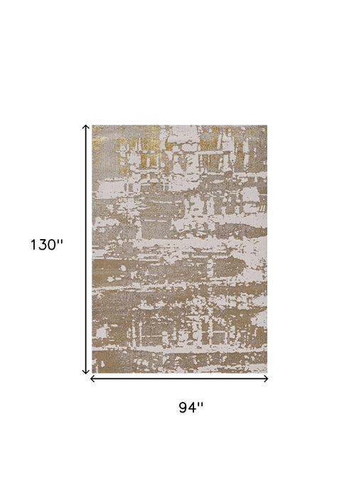 94" x 130" Polypropylene Or Polyester Rug - Ivory Or Gold