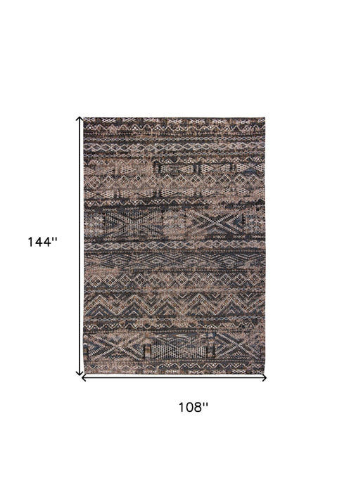 9' x 13' Oriental Non Skid Area Rug - Gray And Beige