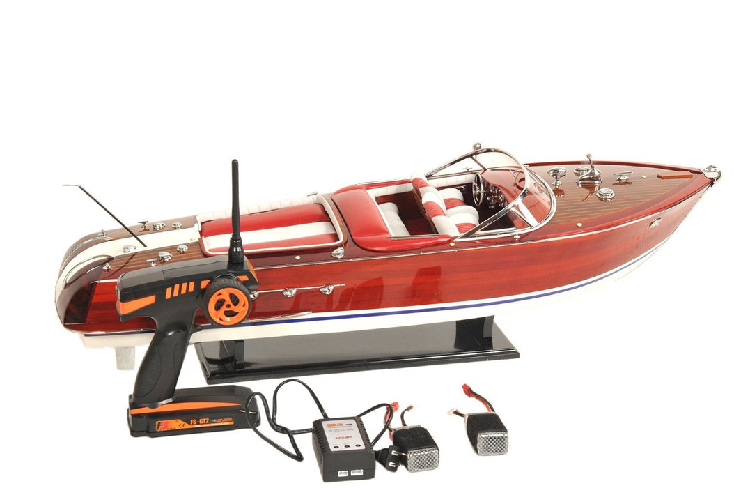 Hand Painted Decorative Boat - Red / White / Brown