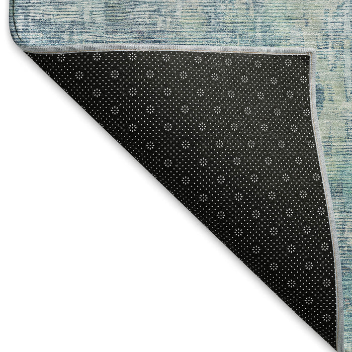 10' X 14' Abstract Washable Area Rug With UV Protection (692256) - Blue / Gold