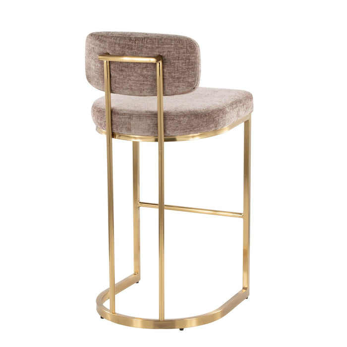 Demi - Fixed-Height Barstool (Set of 2) - Gold Metal Base