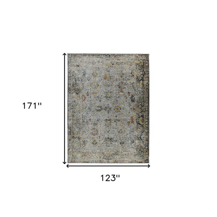 10' X 14' Floral Medallion Area Rug - Gray