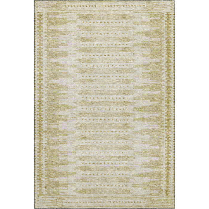 10' X 14' Geometric Washable Area Rug With UV Protection (708019) - Gold / Beige