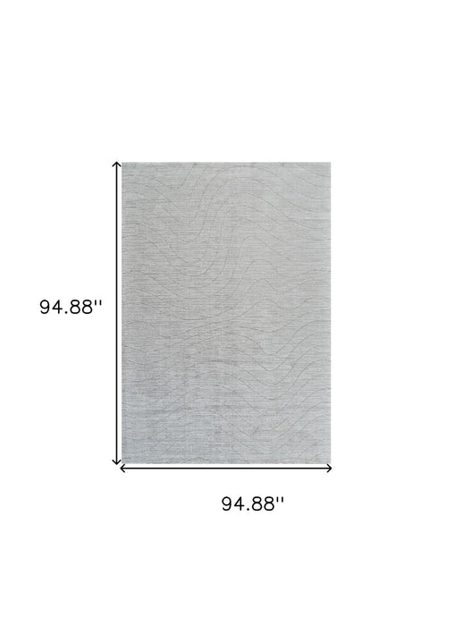 8' x 11' Abstract Non Skid Modern Area Rug - Gray