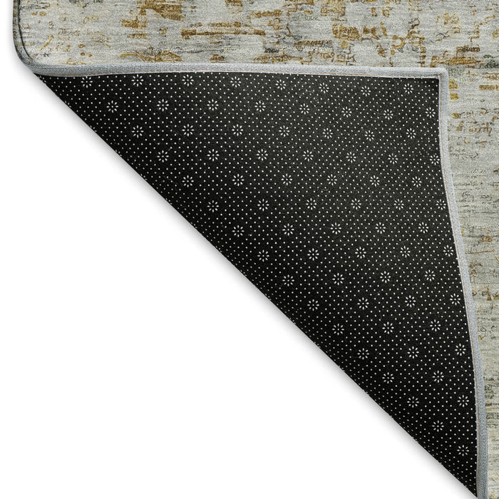 10' X 14' Floral Medallion Washable Area Rug With UV Protection (695594) - Taupe / Beige / Gray