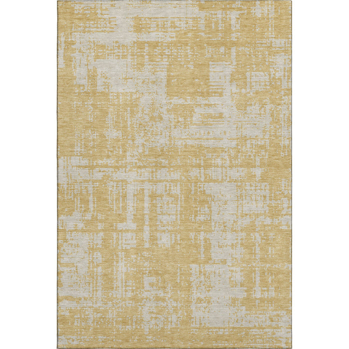 10' X 14' Abstract Washable Area Rug With UV Protection (671138) - Gold / Beige