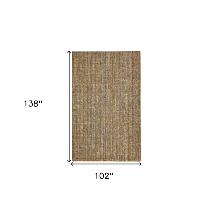 9' X 12' Wool Striped Hand Tufted Area Rug - Ivory And Rust