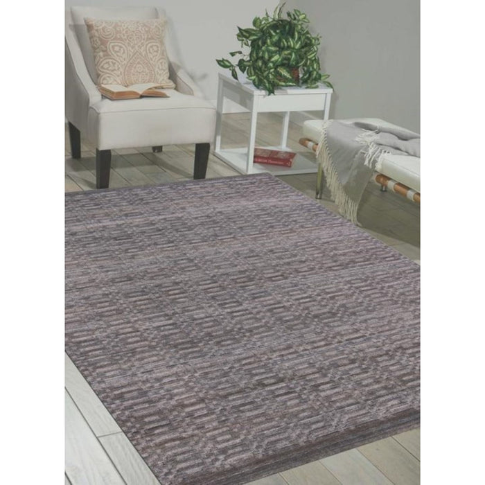 8' x 10' Hand Loomed Area Rug - Charcoal And Rust