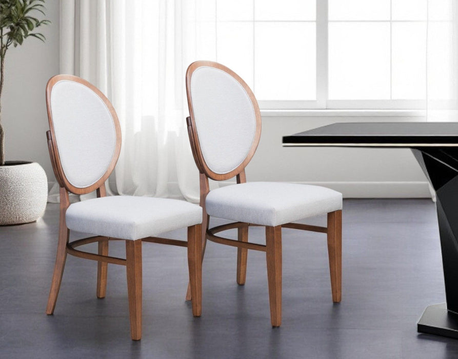 Upholstered Fabric King Louis Back Dining Side Chairs (Set of 2) - Light Gray