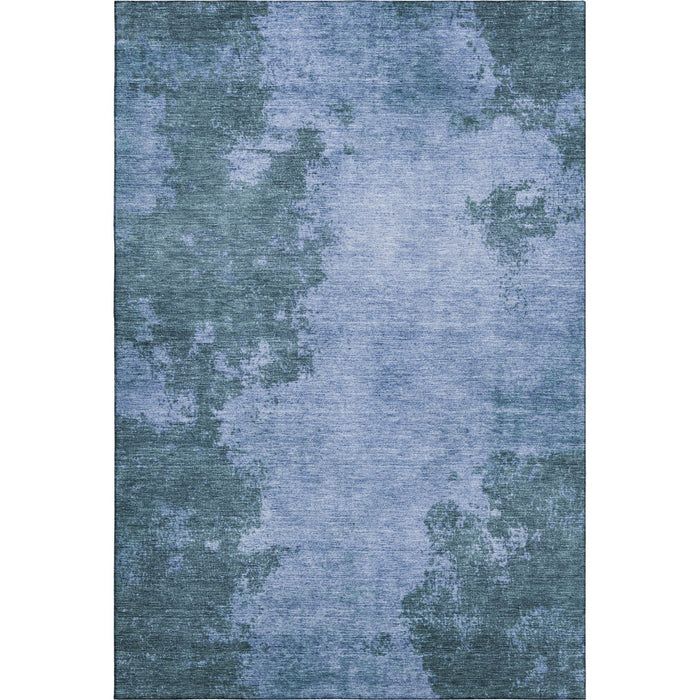 10' X 14' Abstract Washable Area Rug With UV Protection (707881) - Denim Blue / Sky Blue