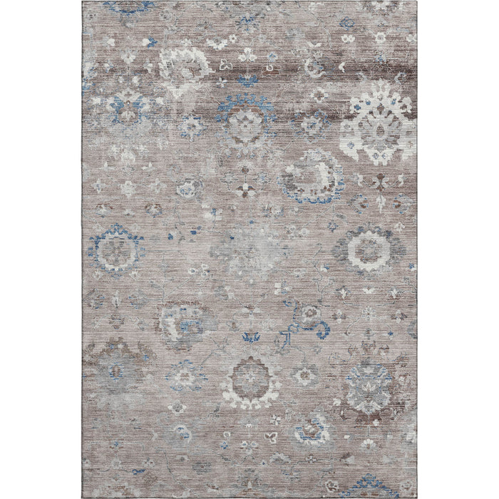10' X 14' Oriental Washable Area Rug With UV Protection (693288) - Taupe / Blue / Beige