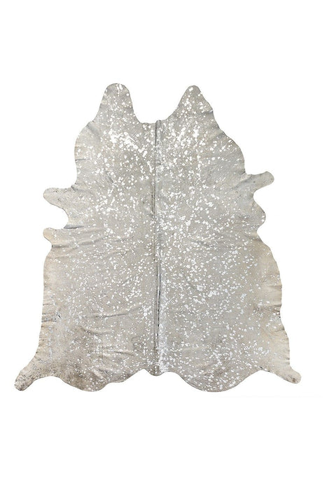 72" x 84" Cowhide - Area Rug - Gray And Silver