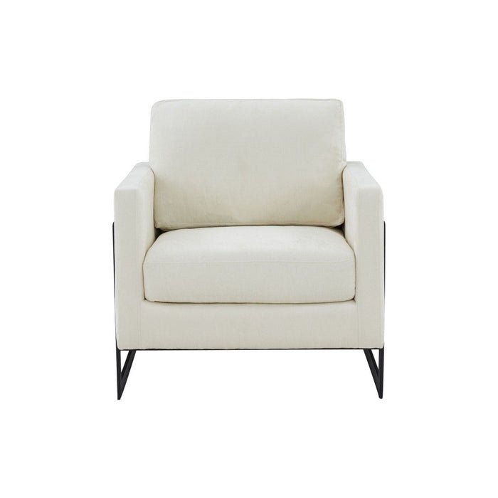 Fabric Club Chair - Cream And Black